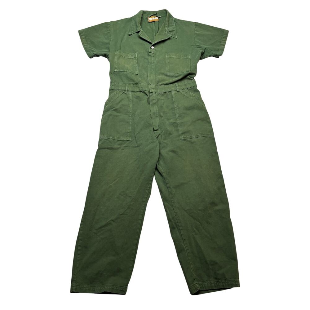 Big Bud Press Green Short Sleeve Jumpsuit Womens 1XL Boho Twee Utility